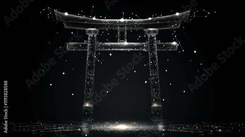 Digital Torii Gate: A Celestial Japanese Shrine