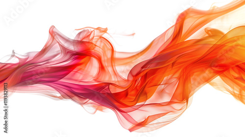 Bright and dynamic fire flames, isolated on white background