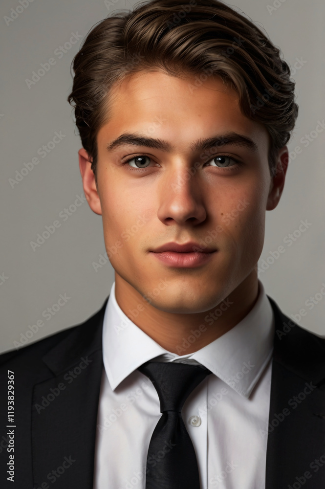 Stylish young professional in a tailored suit showcasing confidence in various formal settings, perfect for business and corporate themes Stylish young professional in a tailored suit showcasing confidence in various formal settings, perfect for business and corporate themes