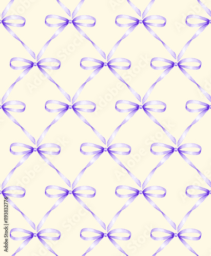 Watercolor bow seamless pat...