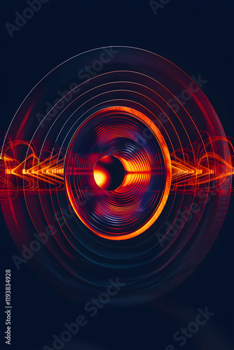 Visual Representation of Klaxon Alarm Erupting in Vermillion Waves photo