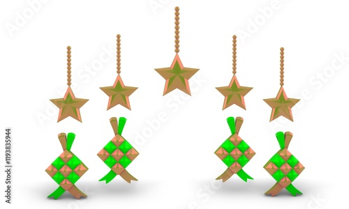 illustration of the icon of ketupat or rice cake in the month of Ramadan