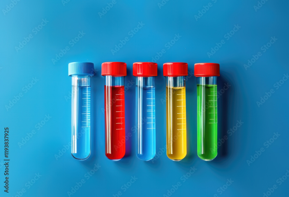 Fototapeta premium Test tube containing blood sample, Test specimens for blood analysis.