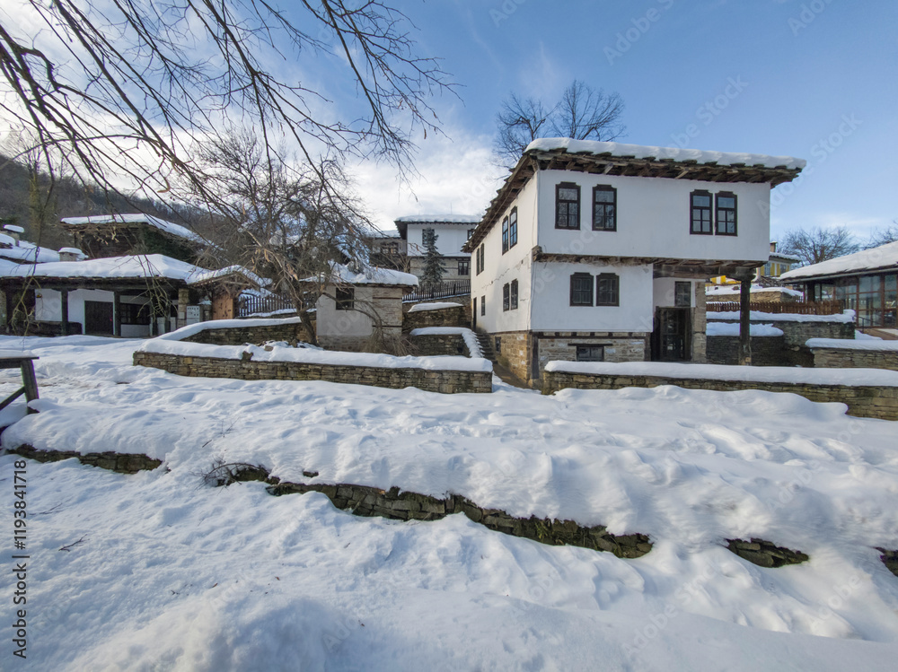 Winter panorama of village of Bozhentsi, Bulgaria Winter panorama of village of Bozhentsi, Bulgaria