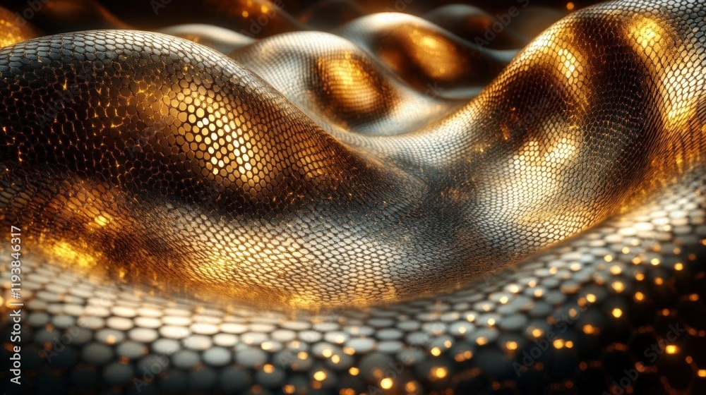 Abstract Golden Wave Texture Background: Luxurious Metallic Surface with Glowing Lights Abstract Golden Wave Texture Background: Luxurious Metallic Surface with Glowing Lights