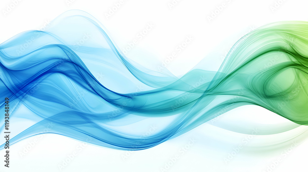 Elegant Flowing Waves in Blue and Green Abstract Background Elegant Flowing Waves in Blue and Green Abstract Background