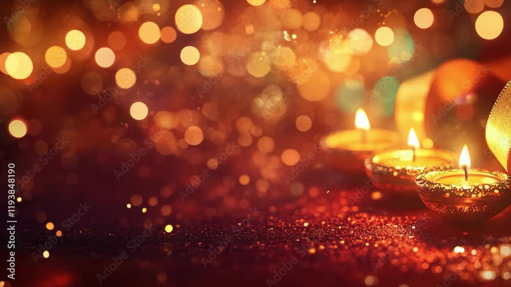 Seamless Looping Warm Festive Bokeh with Candle Light Background Seamless Looping Warm Festive Bokeh with Candle Light Background