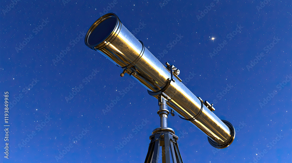 Fototapeta premium Telescope under starry sky, perfect for stargazing and astronomy