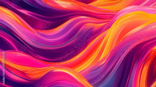 Wallpaper Mural Colorful Abstract Waves with Vibrant Fluid Motion in Background Torontodigital.ca