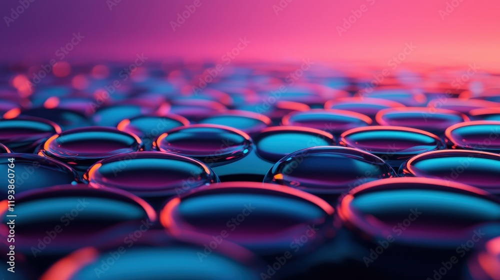 Obraz premium Captivating close-up of colorful water droplets on surface abstract photography vibrant environment artistic view