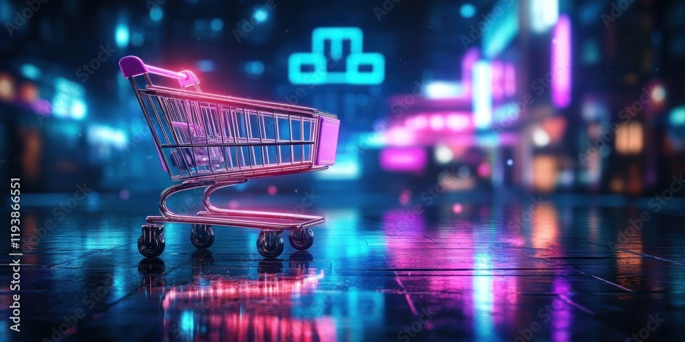 Cyber Monday Online Shopping Concept Image 3D Rendering Graphic Resource Neon Lights Dark Cityscape Cyber Monday Online Shopping Concept Image 3D Rendering Graphic Resource Neon Lights Dark Cityscape