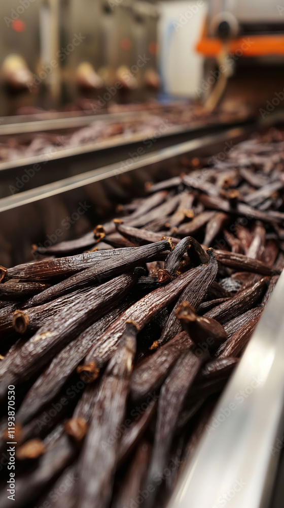 Sorting vanilla pods in a clean environment focusing on quality and efficiency in processing practices Sorting vanilla pods in a clean environment focusing on quality and efficiency in processing practices