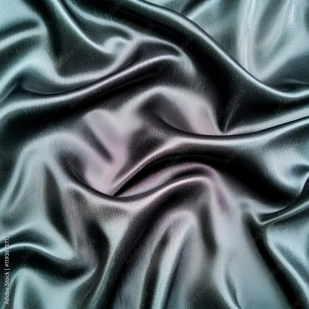 Fototapeta premium Elegant Dark Gray Silk Fabric Draped Texture Soft Waves Luxury Background