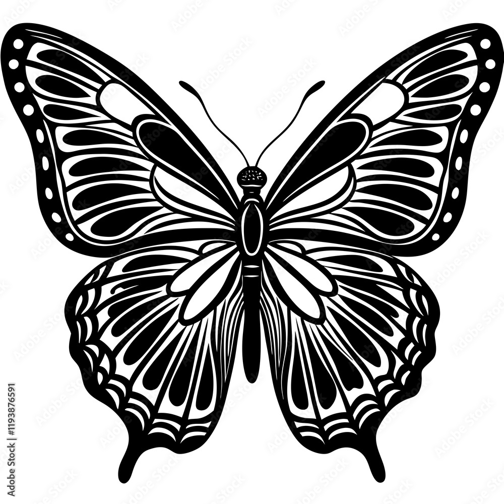 Cute Silhouette of a Butterfly line art vector cartoon illustration Cute Silhouette of a Butterfly line art vector cartoon illustration