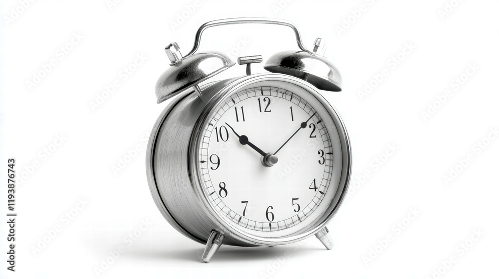 Ringing oldfashioned alarm clock white background still life minimalist close-up nostalgia Ringing oldfashioned alarm clock white background still life minimalist close-up nostalgia