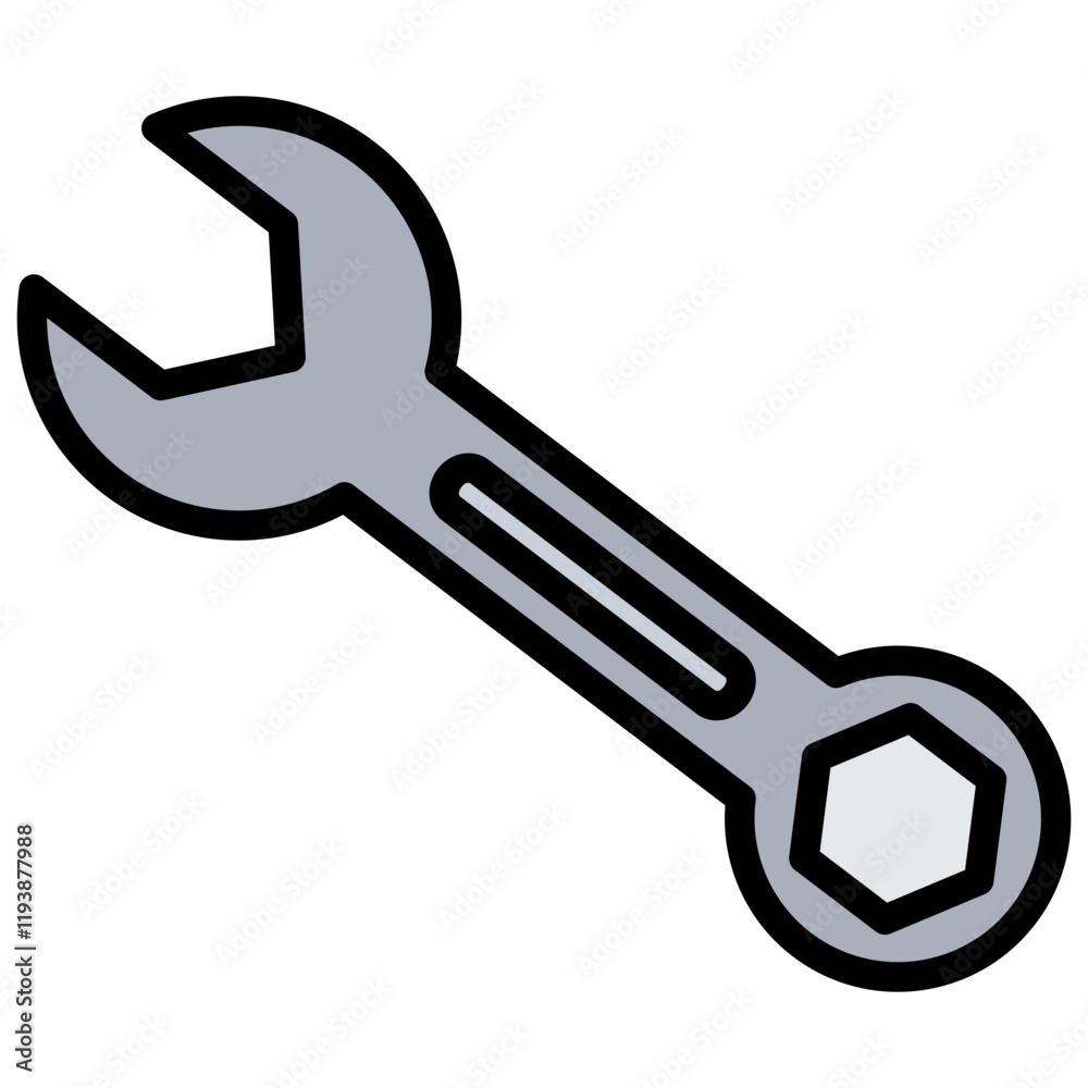 Wrench Outline Color Icon Wrench Outline Color Icon
