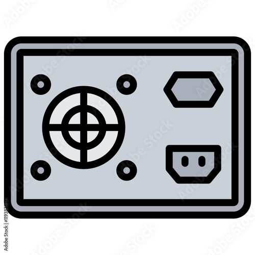 Power Supply Outline Color Icon