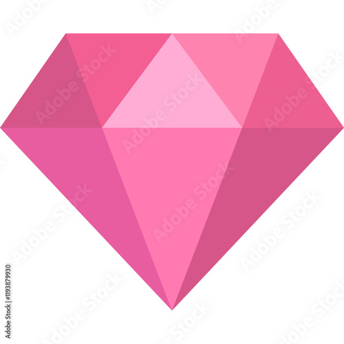 Colorful Gemstone Diamond Crystal Vector Flat Solid Icon Illustration Symbol