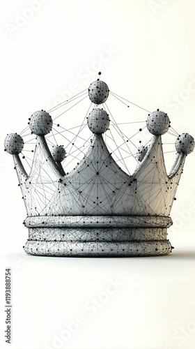 Wireframe Crown, A Symbol of Royalty, Power, and Achievement.  Represents leadership and success in business, politics, or life.