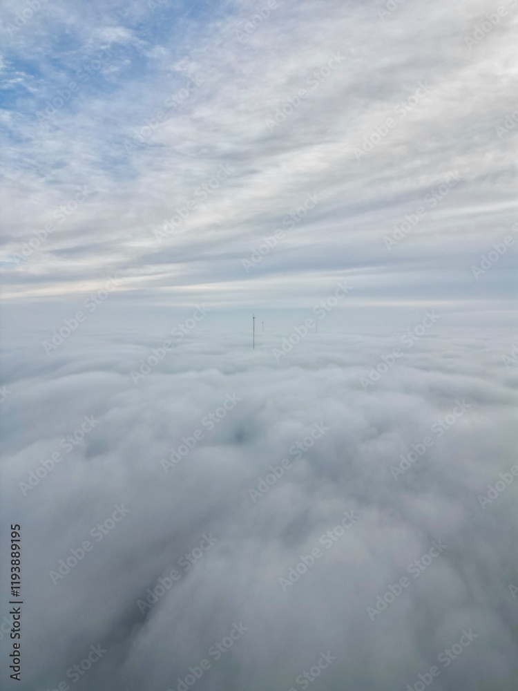Obraz premium aerial view of sky from above the clouds