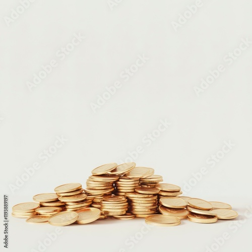 Obraz na płótnie shiny gold coins stacked in a pile reflecting light representing wealth success prosperity financial growth investment fortune and economy w salonie