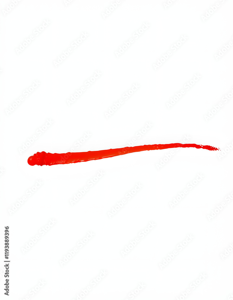 Red line of paint isolated on transparent background. isolated with white highlights Red line of paint isolated on transparent background. isolated with white highlights