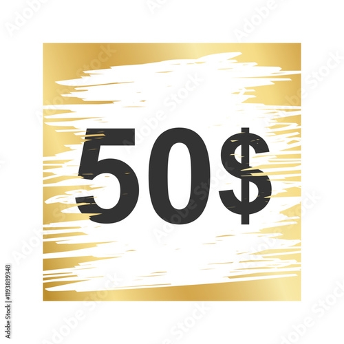 Gold square scratch card surface with scraped texture and money winning text. Golden winner lottery, sale coupon, jackpot scratchcard template. Vector illustration.