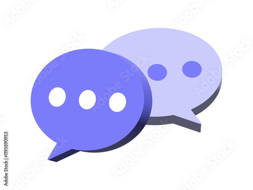 3d chat icon speech bubble symbol Chat message icons - talk message Bubble chat speech text box icon , social media communication background concept. vector illustration