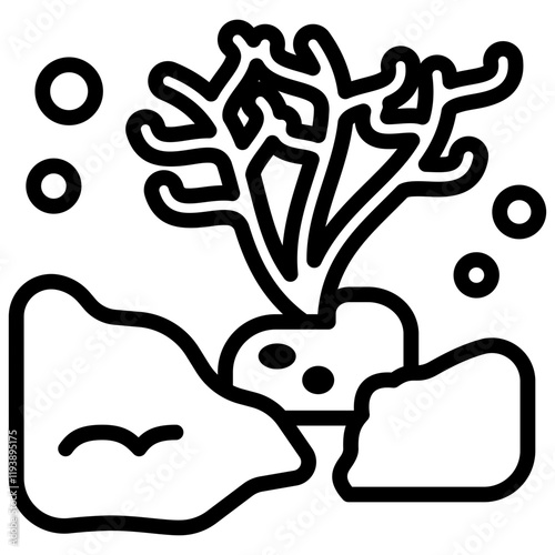 Coral Reef Outline Icon