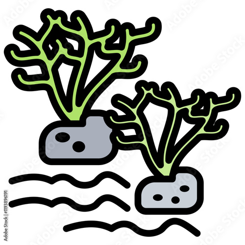 Algae Outline Color Icon