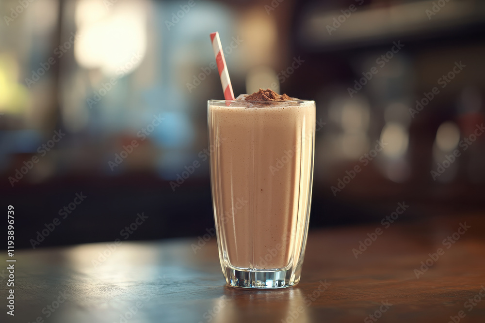 A delicious milkshake in a tall glass with a straw, perfect for a refreshing treat. A delicious milkshake in a tall glass with a straw, perfect for a refreshing treat.