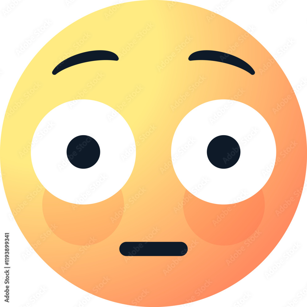 flushed emoticon with blushing cheeks and wide eyes. shy emoji face, embarrassed expressions for digital communication and social media flushed emoticon with blushing cheeks and wide eyes. shy emoji face, embarrassed expressions for digital communication and social media