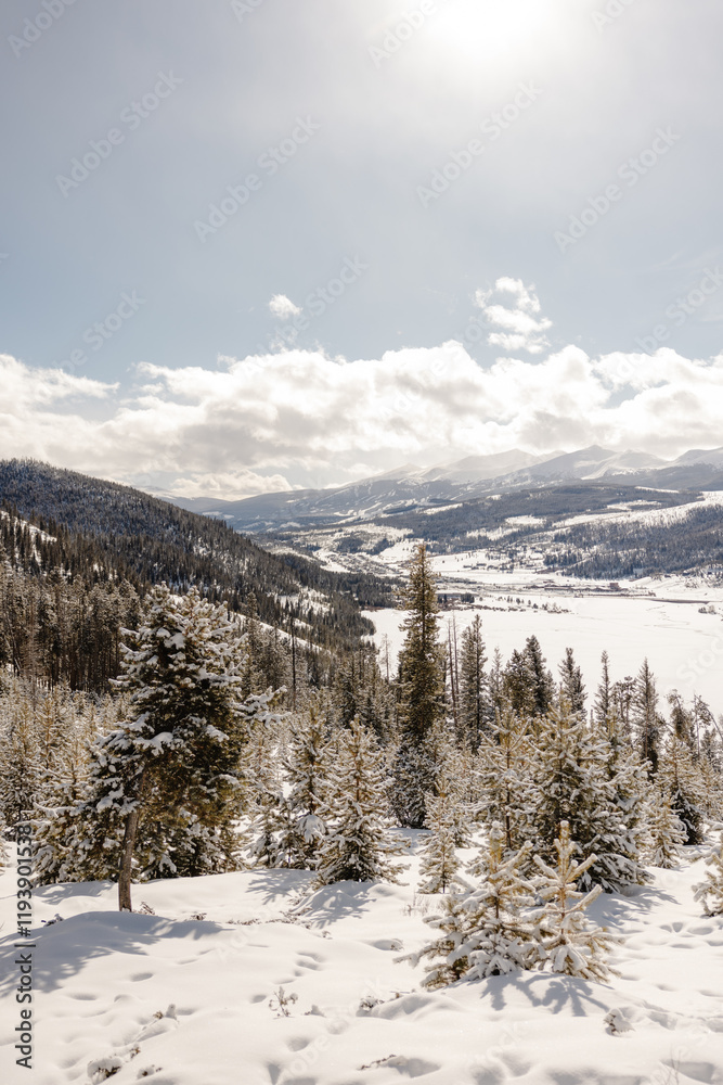 View of Lake Dillon, Colorado in the winter View of Lake Dillon, Colorado in the winter