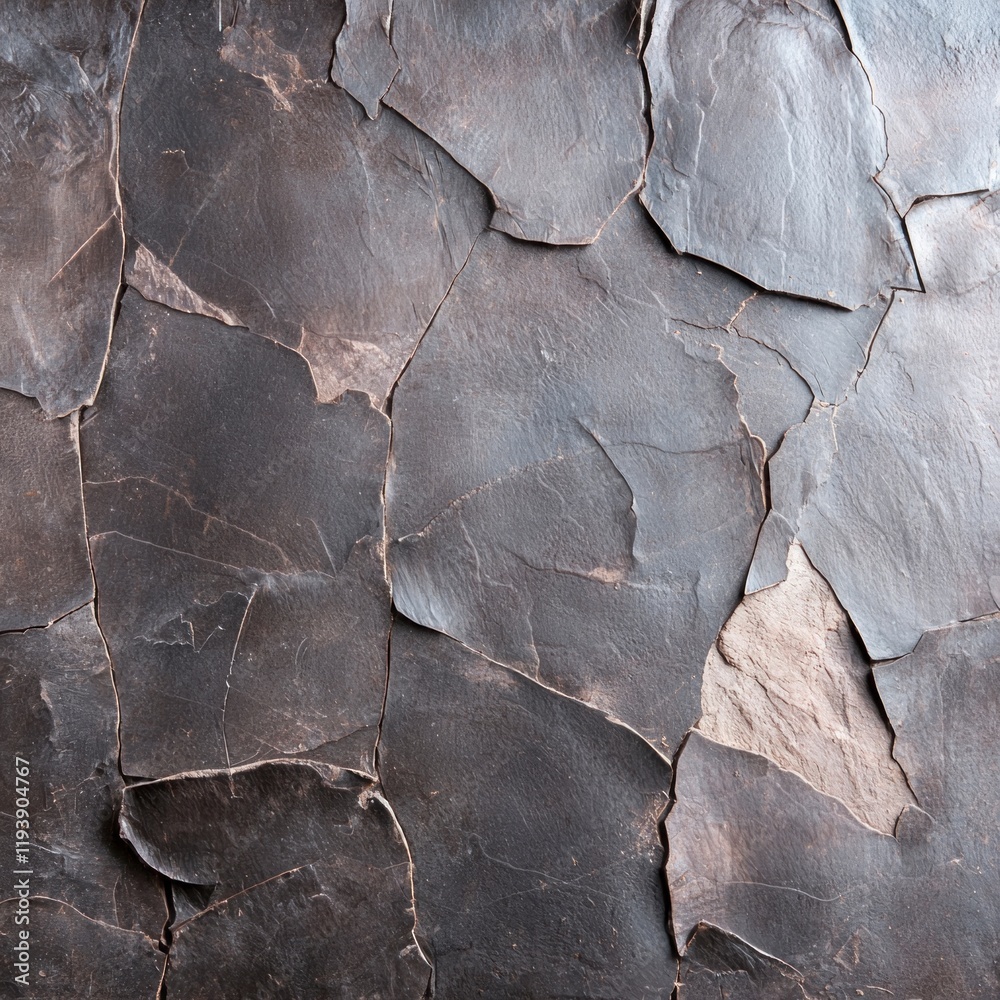 Fototapeta premium Dark Gray Stone Texture Cracked Rock Surface Grunge Background Natural Stone Wall