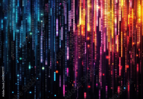 Wallpaper Mural Vibrant Digital Background with Colorful Vertical Lines and Light Effects for Technology, Art, and Creative Design Projects Torontodigital.ca