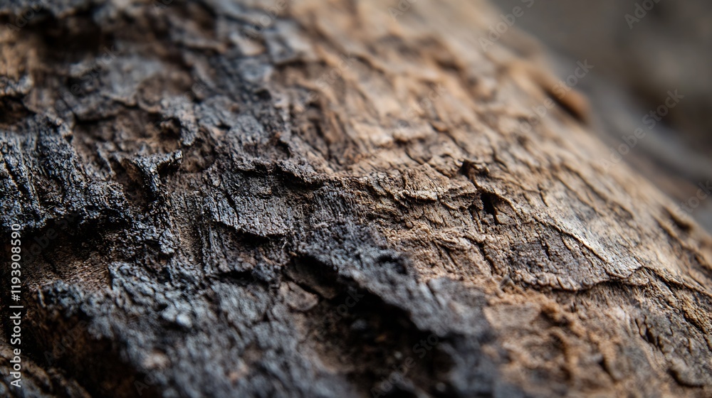 Detailed close-up of rugged textured bark in natural brown and black hues : Generative AI Detailed close-up of rugged textured bark in natural brown and black hues : Generative AI