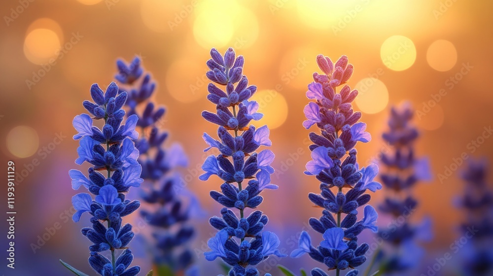 Lavender flowers at sunset in a field, bokeh background, aromatherapy use. Lavender flowers at sunset in a field, bokeh background, aromatherapy use.