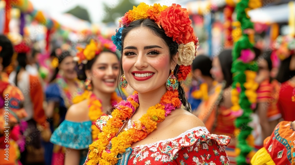 Fototapeta premium Vibrant Celebration of Culture with Colorful Traditional Attire