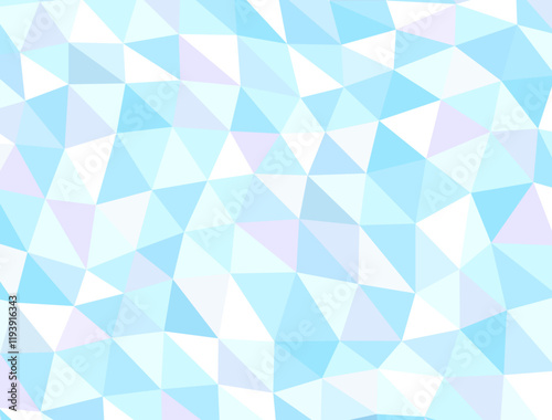 水色と紫と白の淡い色合いのポリゴンの背景イラスト