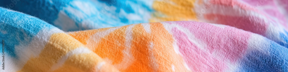 Fototapeta premium Tie-Dye Fabric in Pastel Colors: Close-Up Texture