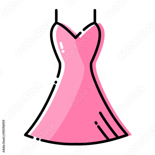 Pink Cute Girl Dress Woman Skirt Vector Illustration Graphic Symbol