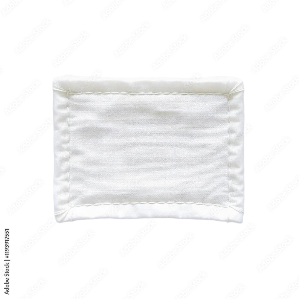 A white square piece of cloth embroidered with white thread A white square piece of cloth embroidered with white thread