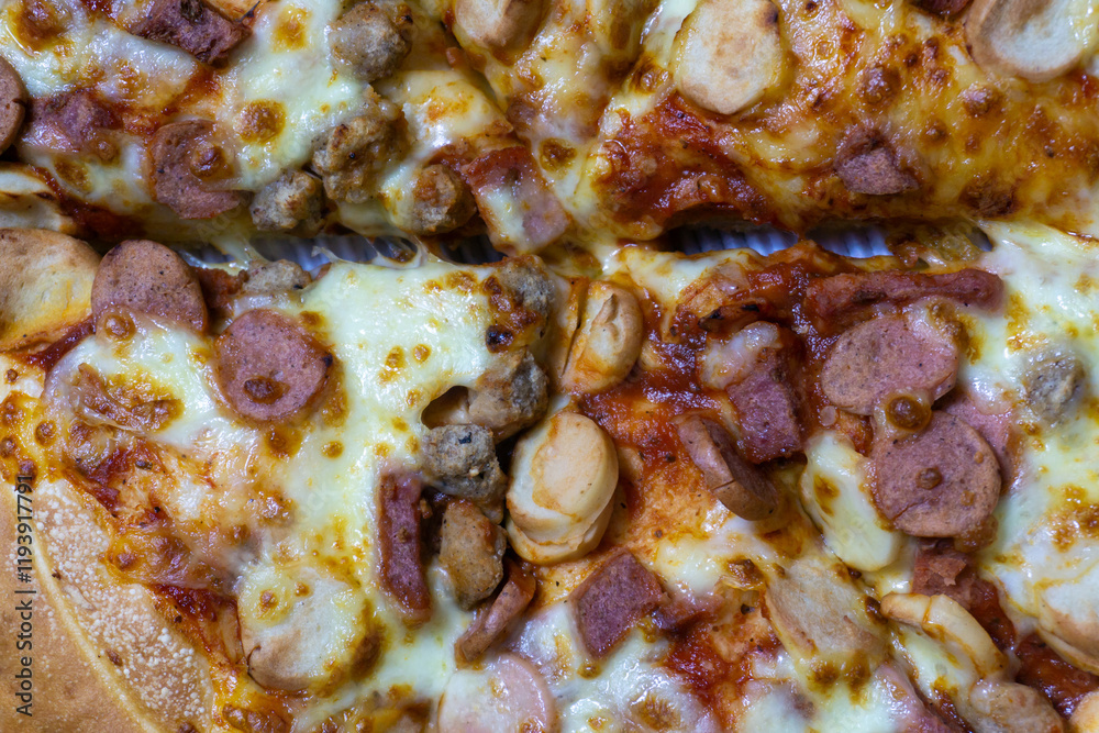 close up view of a pizza close up view of a pizza