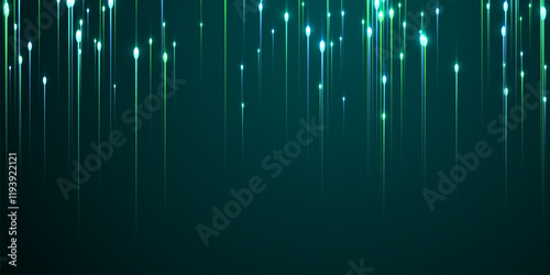 Futuristic vertical line streams speed motion concept. Tech neon teal electronic particles. Business lines shift up visual design. Speed motion progressive background.