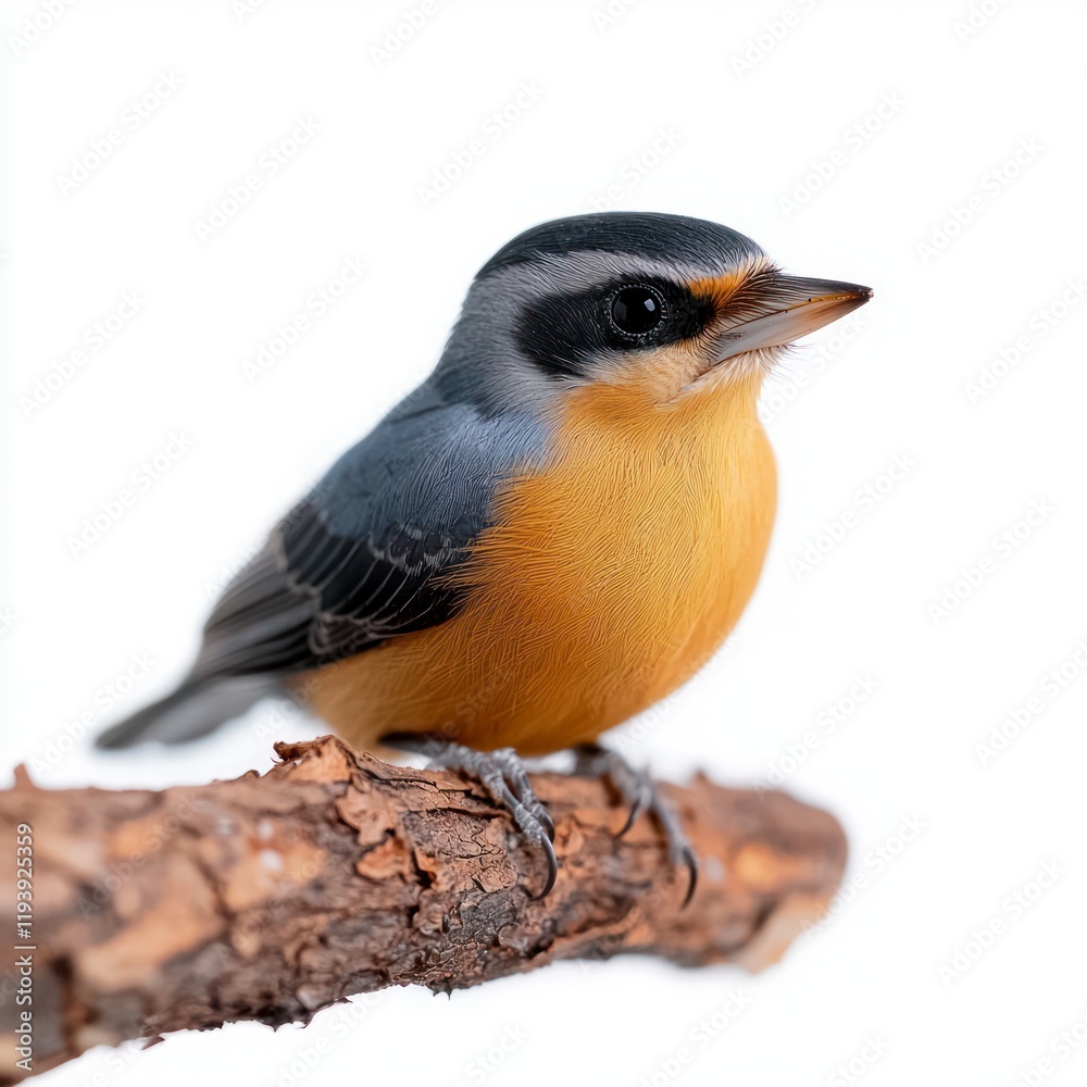 Fototapeta premium Colorful Bird on Branch Wildlife Photography Isolated Studio Shot Nature Avian Fauna