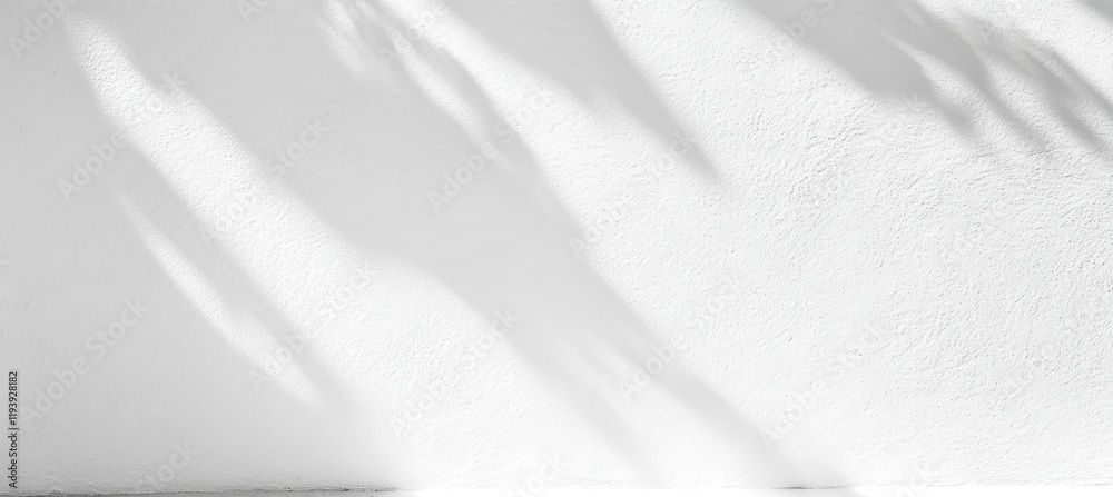 Obraz premium Abstract Blurred White Shadow Background of Natural Leaves Tree Branch Wall Texture, Summer