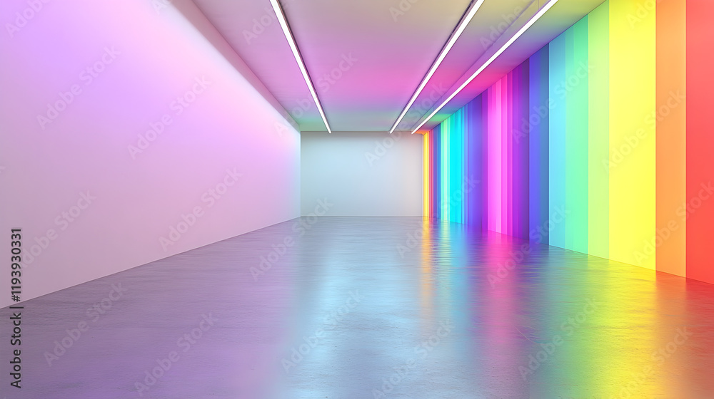 Φωτογραφία un cuarto o habitacion vacia con muros de colores brillantes neon fondo colorido
