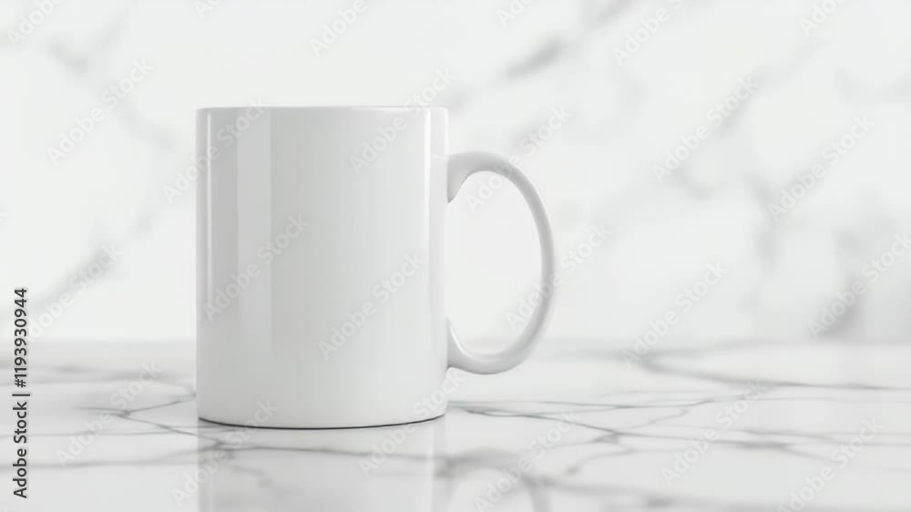 Plain White Mug on a Marble Surface