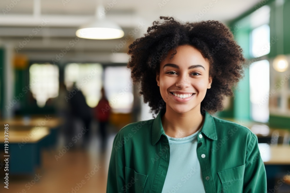 Smiling portrait of a African American female student Smiling portrait of a African American female student