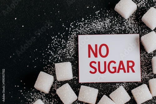 No sugar a bold composition promoting a sugar free lifestyle photo